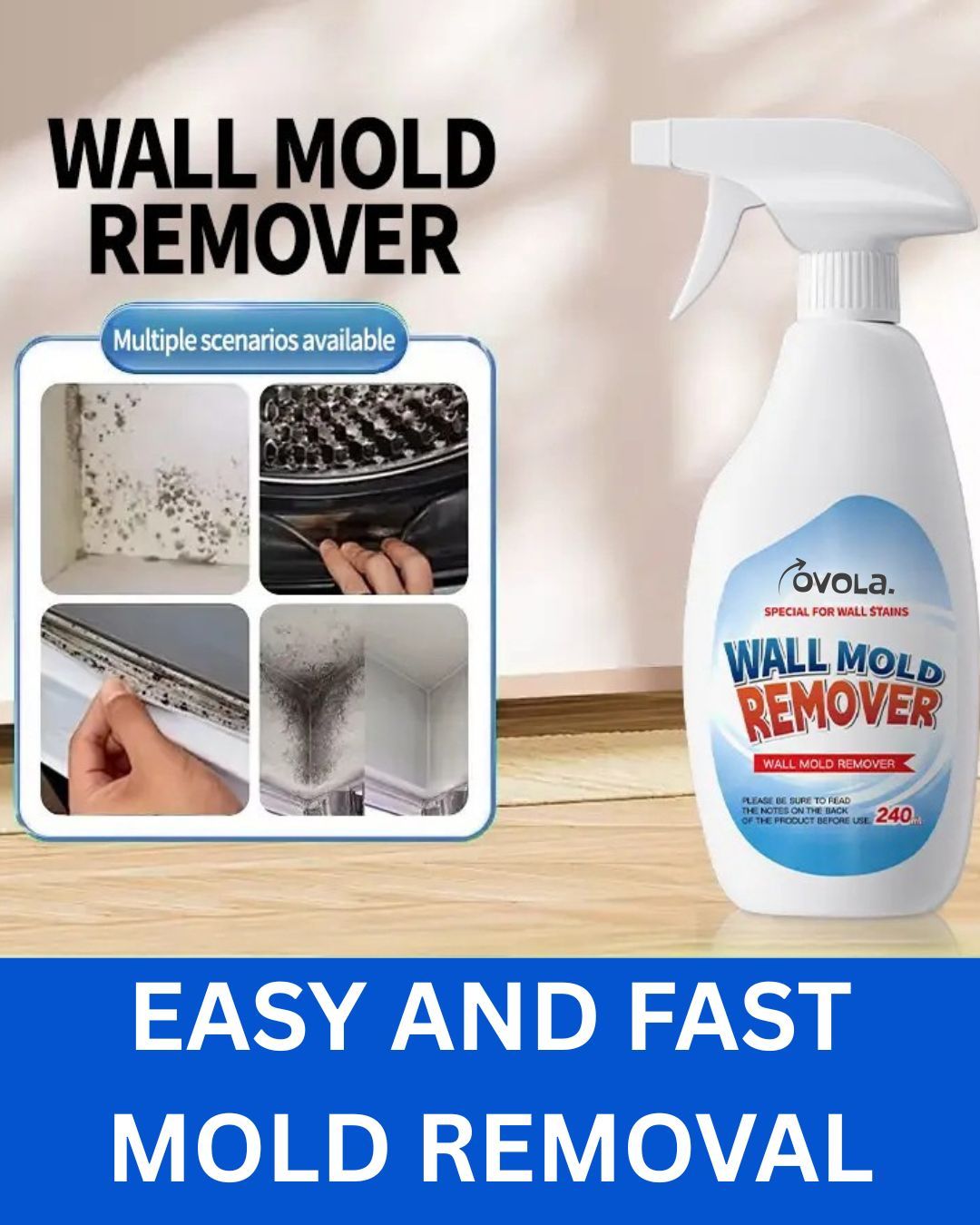 Ovola Highly Effective Mould Removal Spray - Prevents Mould Regrowth